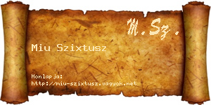 Miu Szixtusz névjegykártya